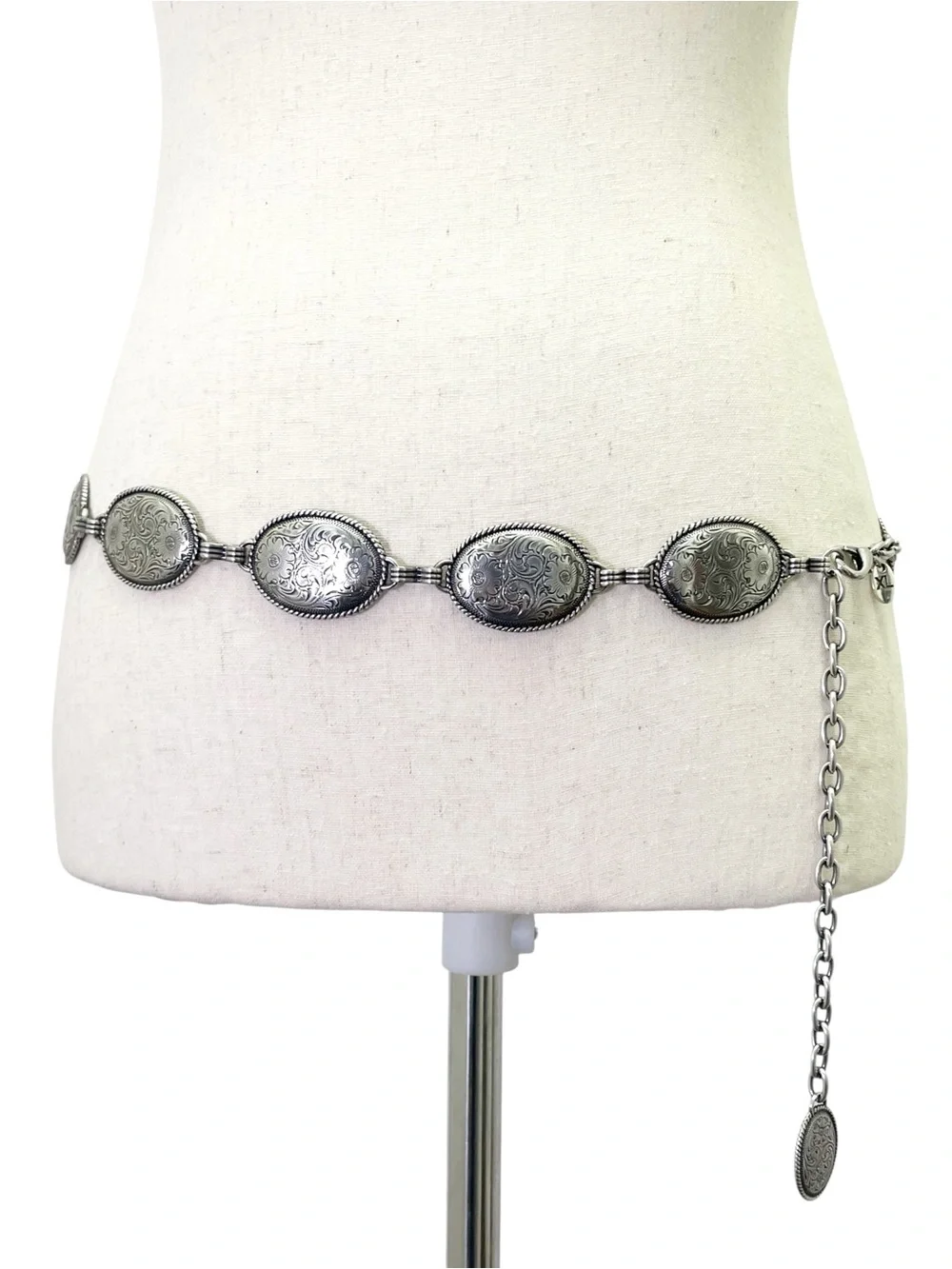 Brighton Western Silver Oval Medallion Chain Belt - Women Accessories